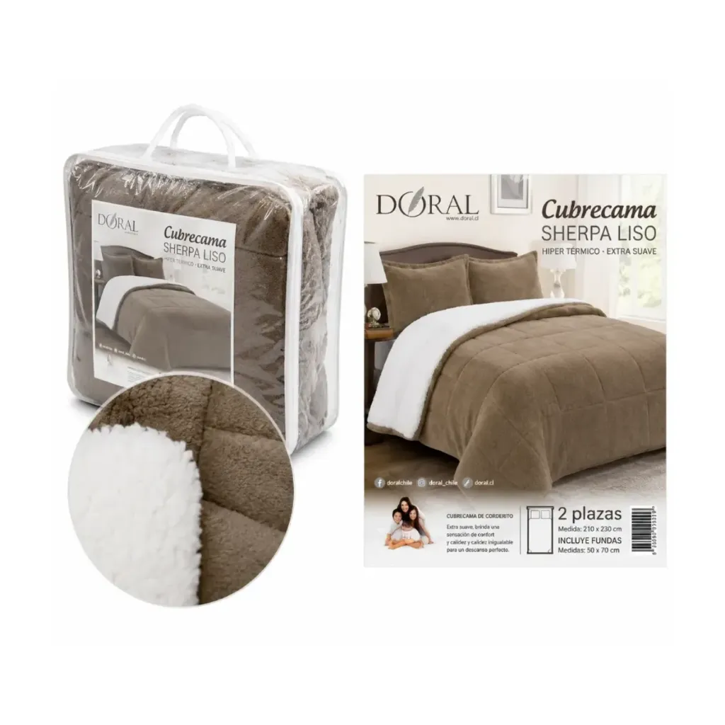 [4680] CUBRECAMA SHERPA 2.0 PLAZA LISO COLORES - Doral