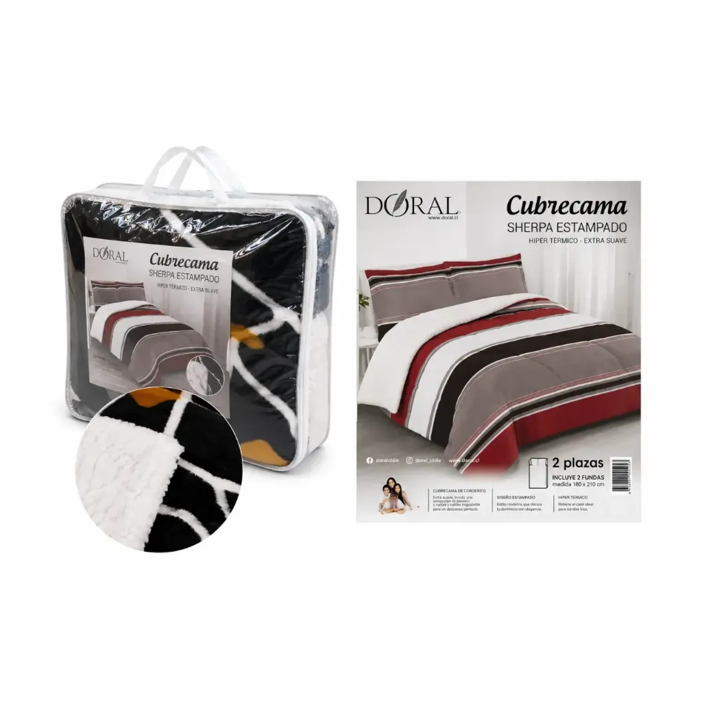 [4682] CUBRECAMA SHERPA 2.0 PLAZA ESTAMPADO - Doral
