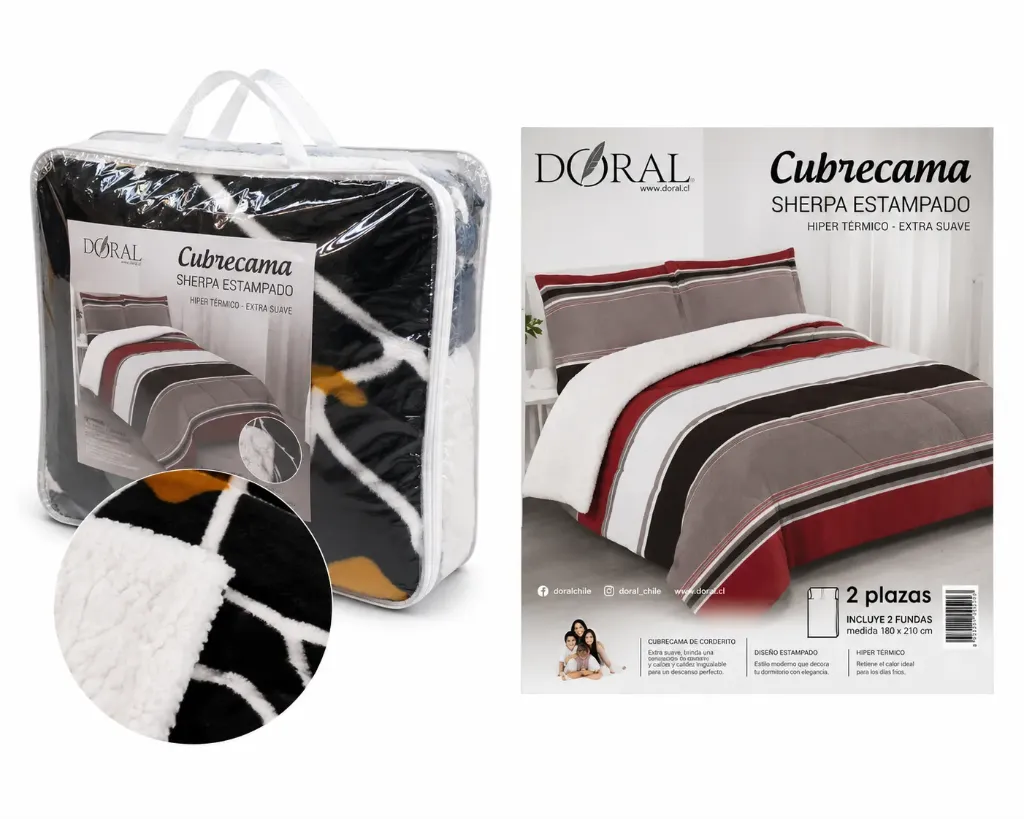 [4682] CUBRECAMA SHERPA 2.0 PLAZA ESTAMPADO - Doral