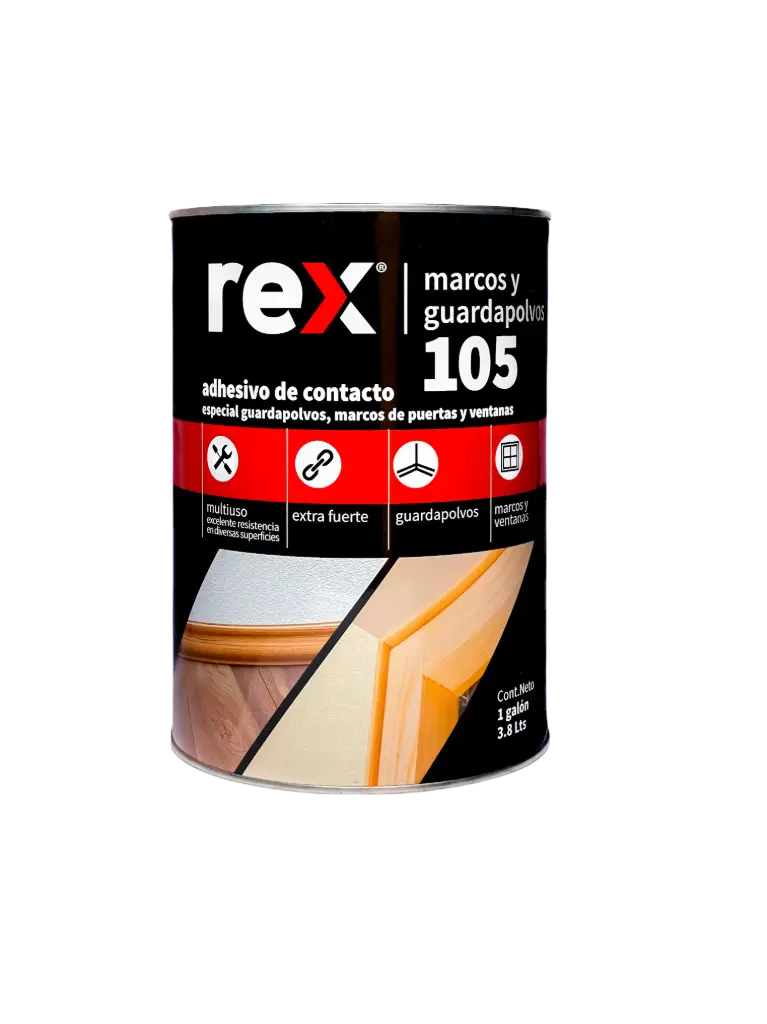 [4765] Adhesivo de contacto marcos y guarda polvos galón 3.8lts - Rex / 30376