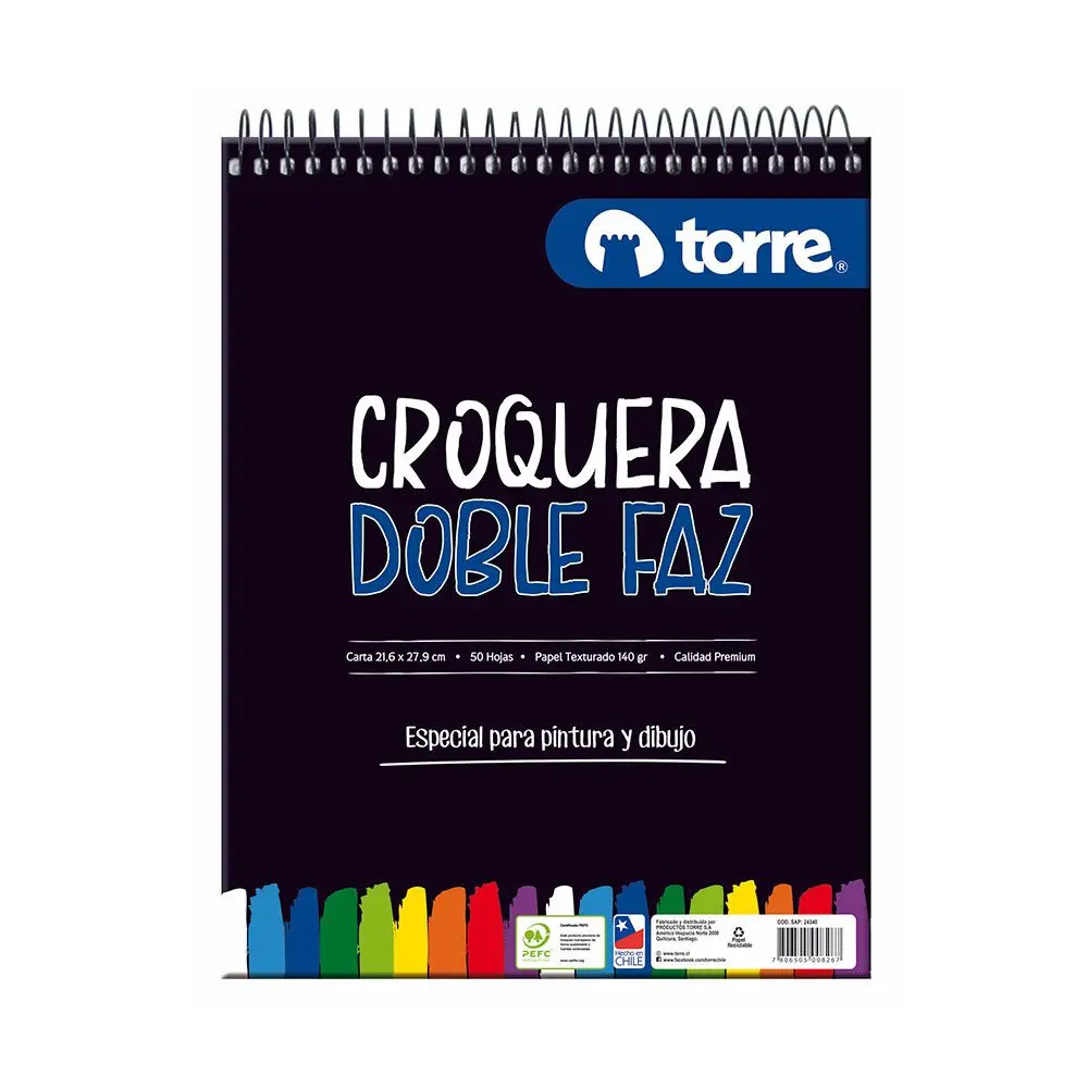 Croquera tamaño carta doble faz - Torre