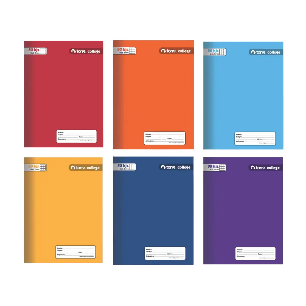 [4823] Cuaderno college 5mm 80 hojas - Torre