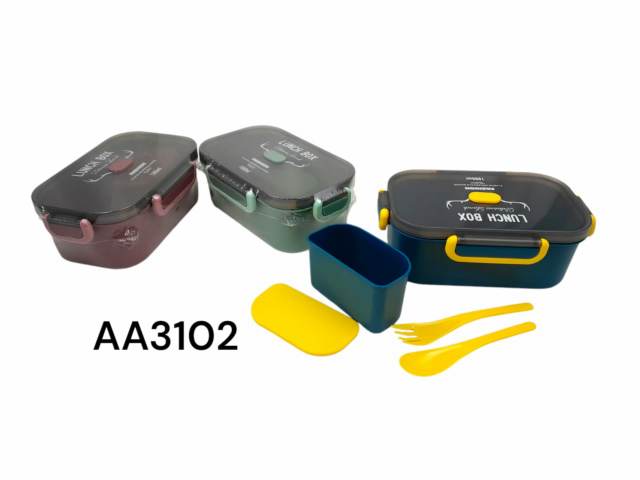 [4922] CONTENEDOR DE COMIDA  2 DIV + CUBIERTOS