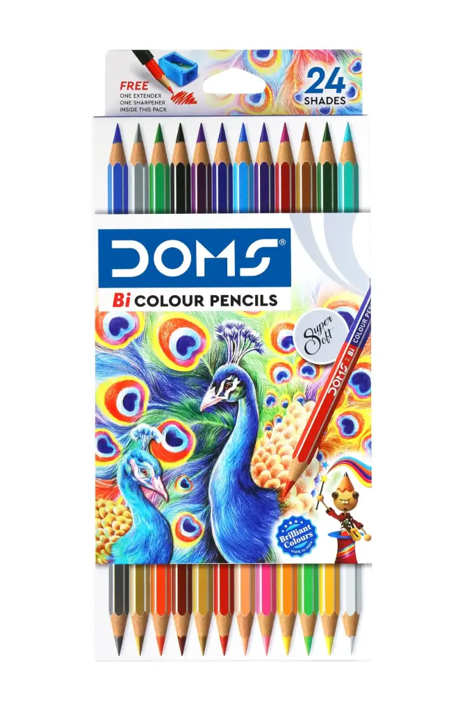 [5030] Lápices bicolor 24 colores 12 unidades + sacapuntas - Doms / 7173