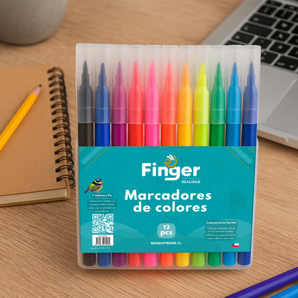 [4999] Marcadores punta fina 12 colores - Finger / AA6137