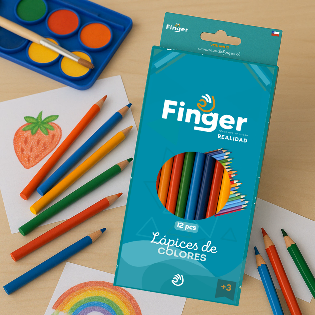 Lápices de colores 12 unidades AA6122-1 - Finger