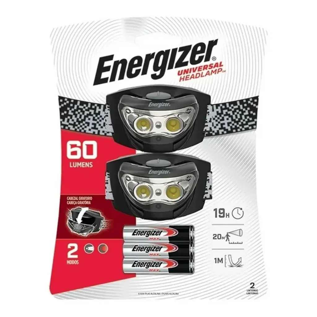 [5027] Linterna cabeza headlamp 60 lúmenes 2 unidades - Energizer