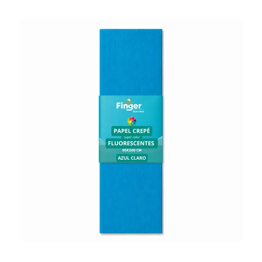 Papel crepé 2m azul claro flúor - Finger