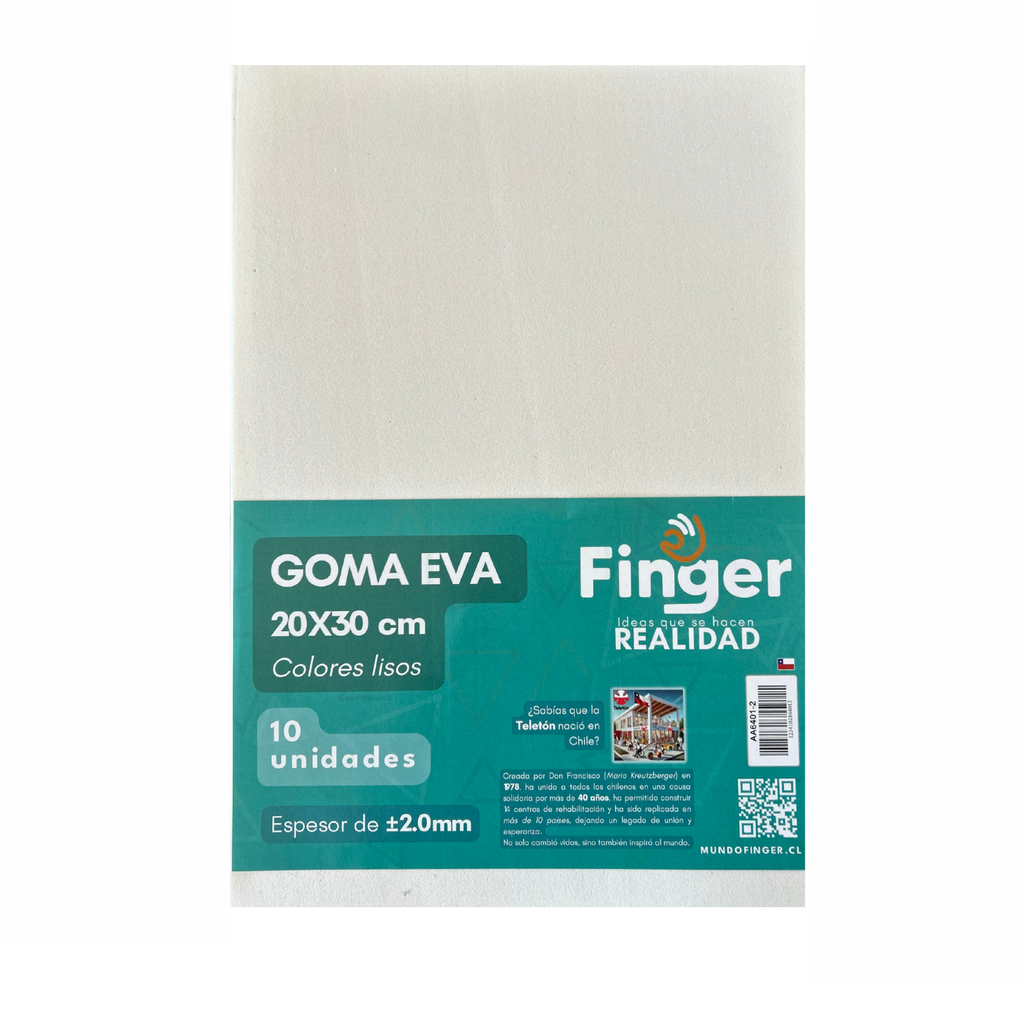 [207-blanco] Goma Eva 20x30cm - Finger 207 (blanco)