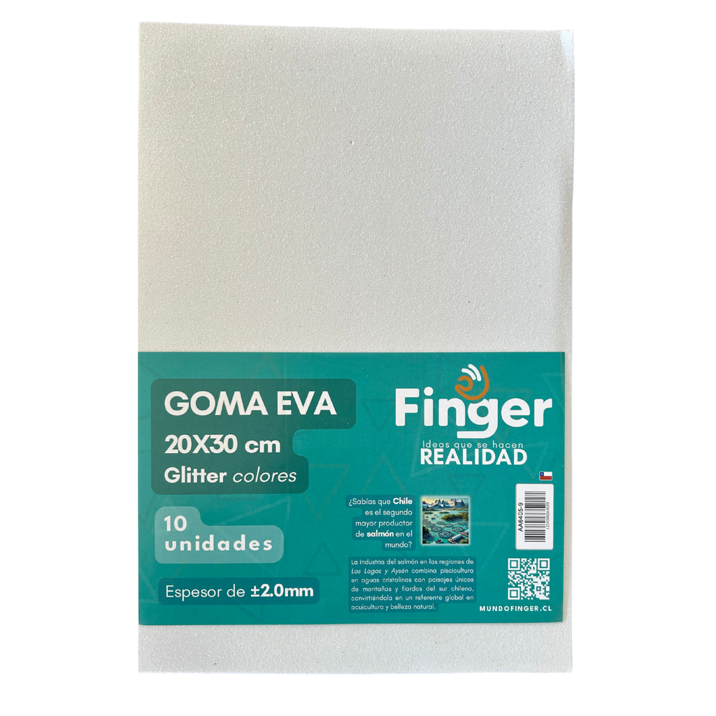 Goma eva glitter 2mm 20x30cm colores - Finger