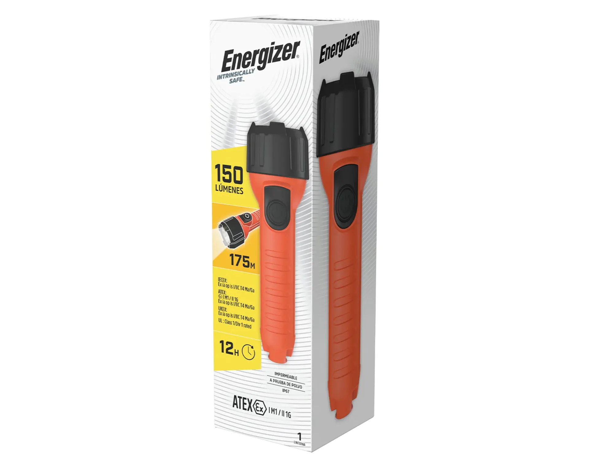 Linterna intrinsically case impermeable 150 lúmenes + 2 pilas AA - Energizer