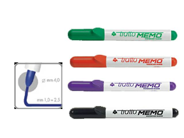 [2899-negro] Marcador de pizarra memo 12 unidades - Tratto (negro)