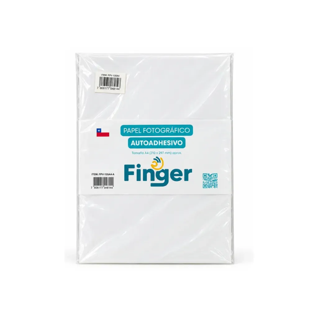 [4047] Papel fotografico autoadhesivo glossy 135 gr 20 unidades AA246-3 - Finger