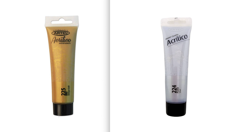 [2982-plata] Pintura acrílica tubo 35 ml metal - Artel (plata)