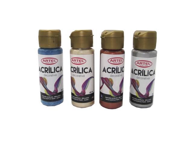 Pintura acrílico metálico 60ml - Artel