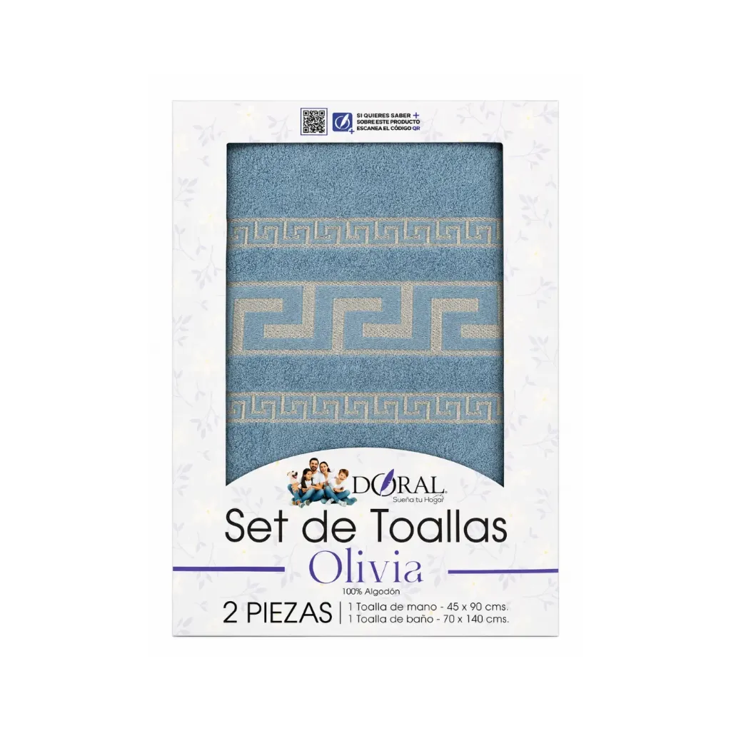 [5153] Set toalla olivia gr 2pzs en caja - Doral