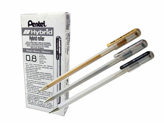 Lápiz hybrid roller metálico 0.8mm - Pentel