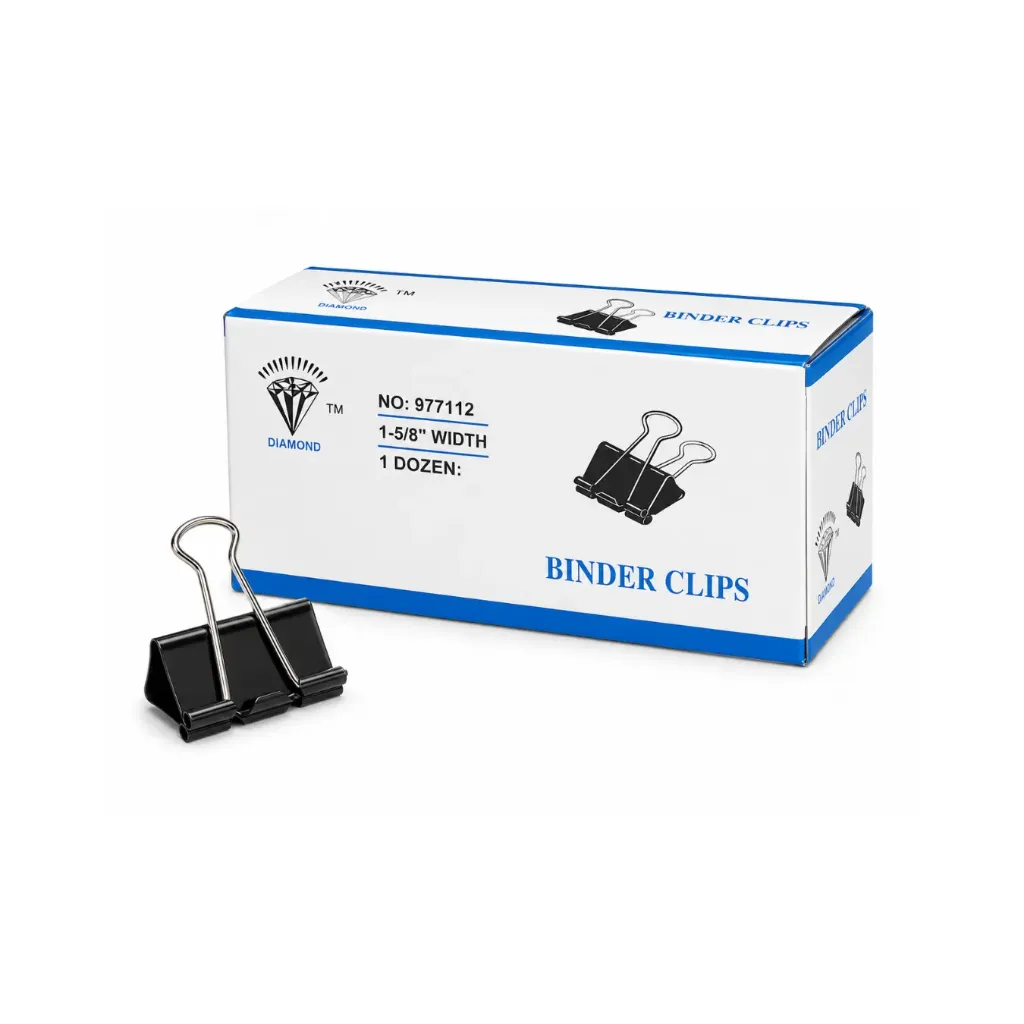 [43-negro] Caja 12 unidades Apretador doble clip 41mm - Finger / AA2542 (negro)