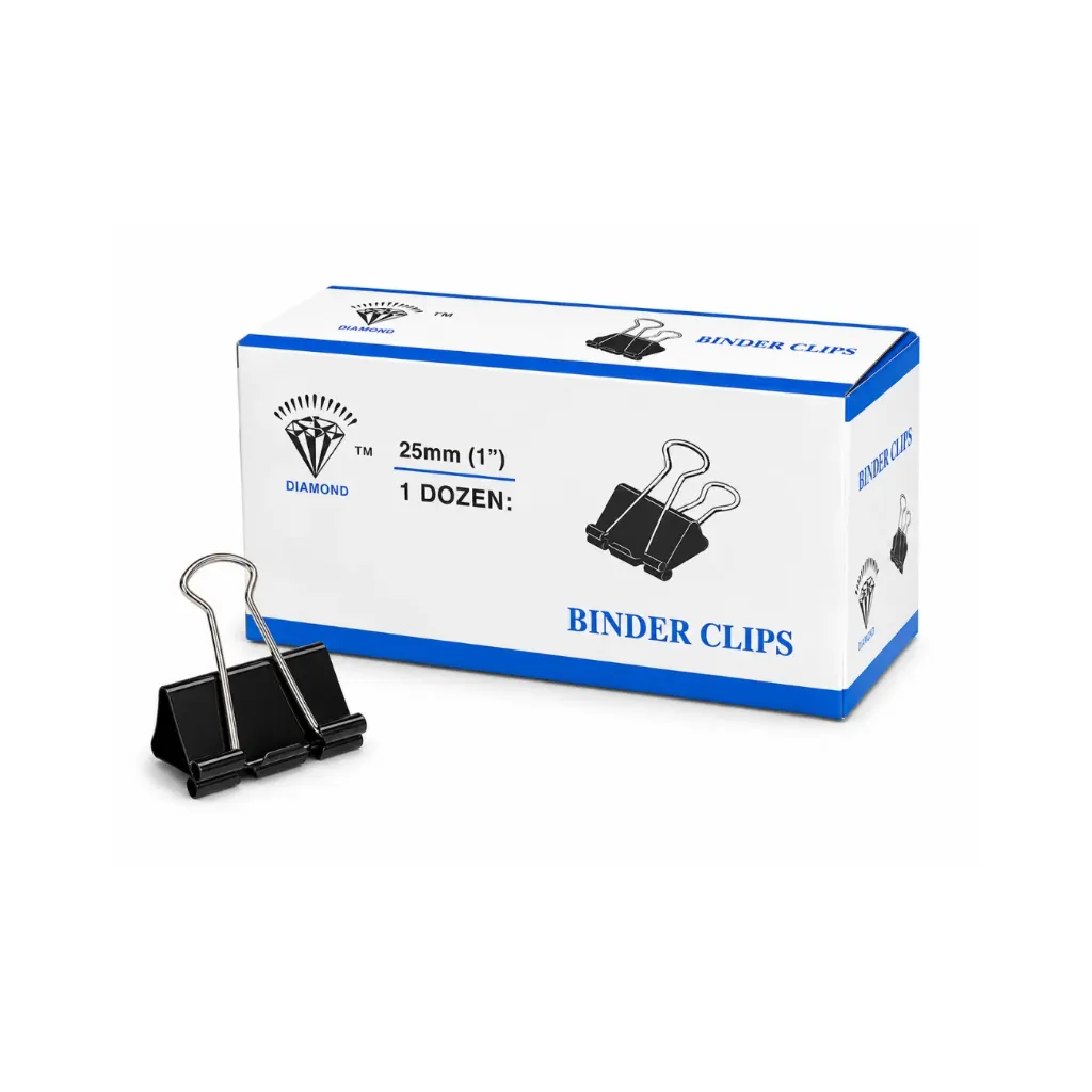 [41-negro] Caja 12 unidades Apretador doble clip 25mm - Finger / AA2540 (negro)