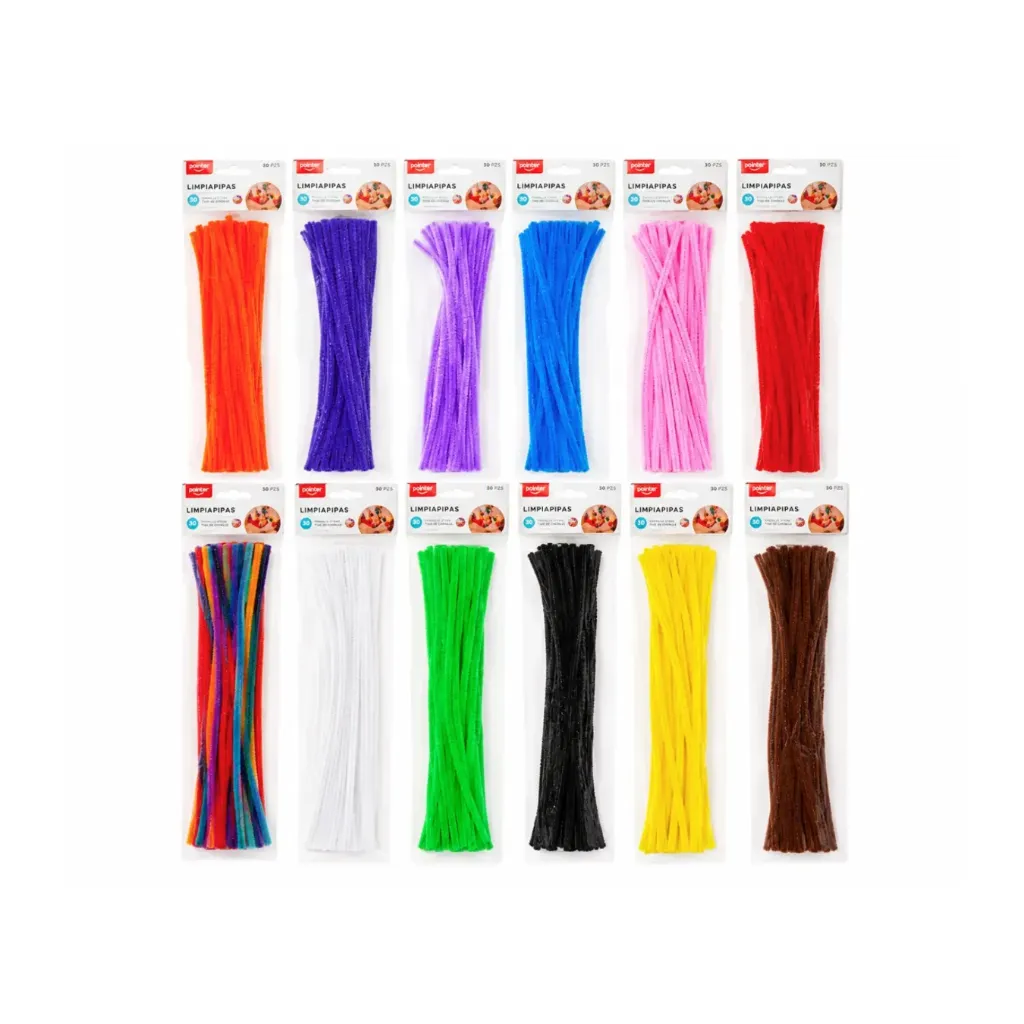 [5038-negro] 30 limpia pipas colores 30cm - Motarro (negro)