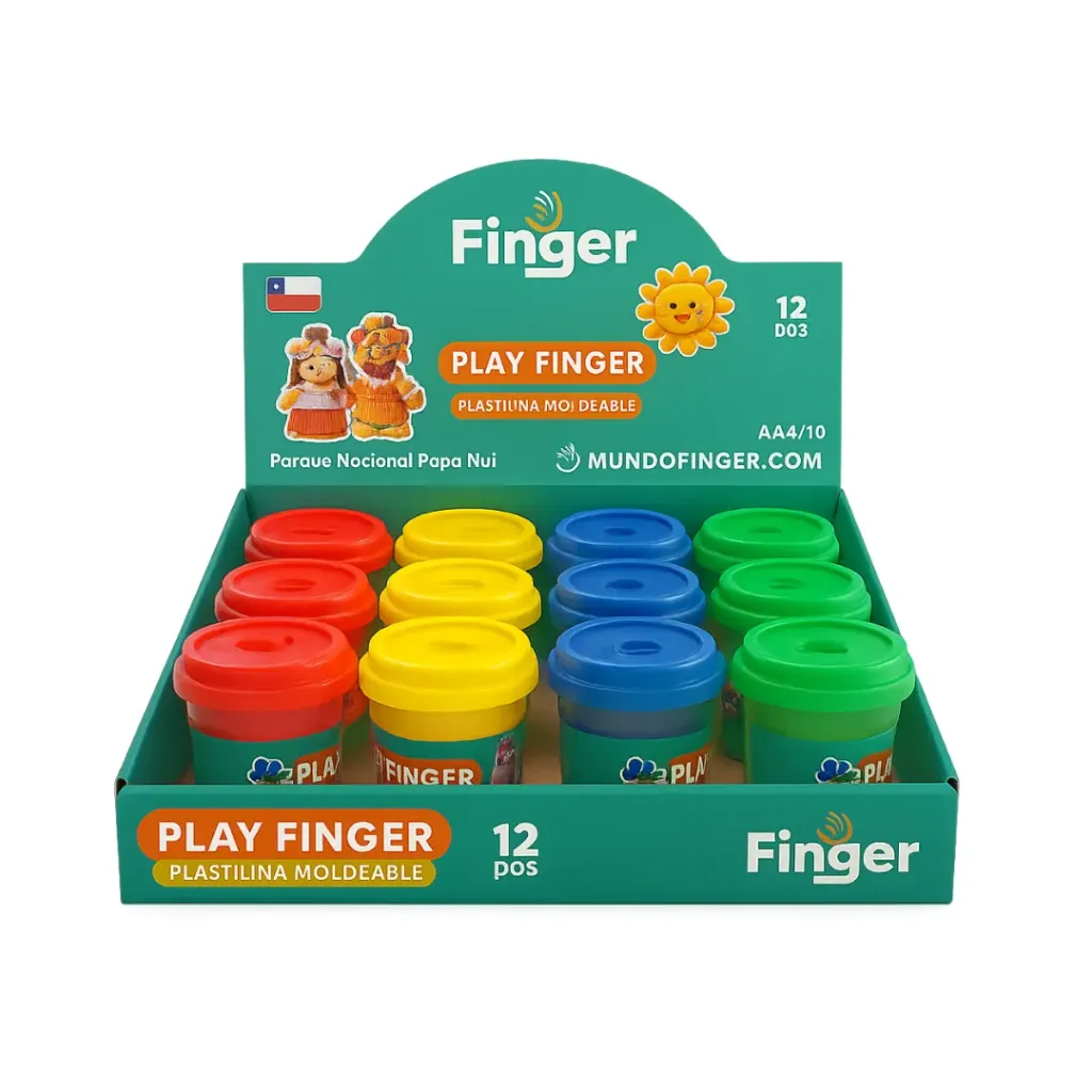 [5148] Masa de moldear 50g 12 unidades 4 colores - Finger / AA4110