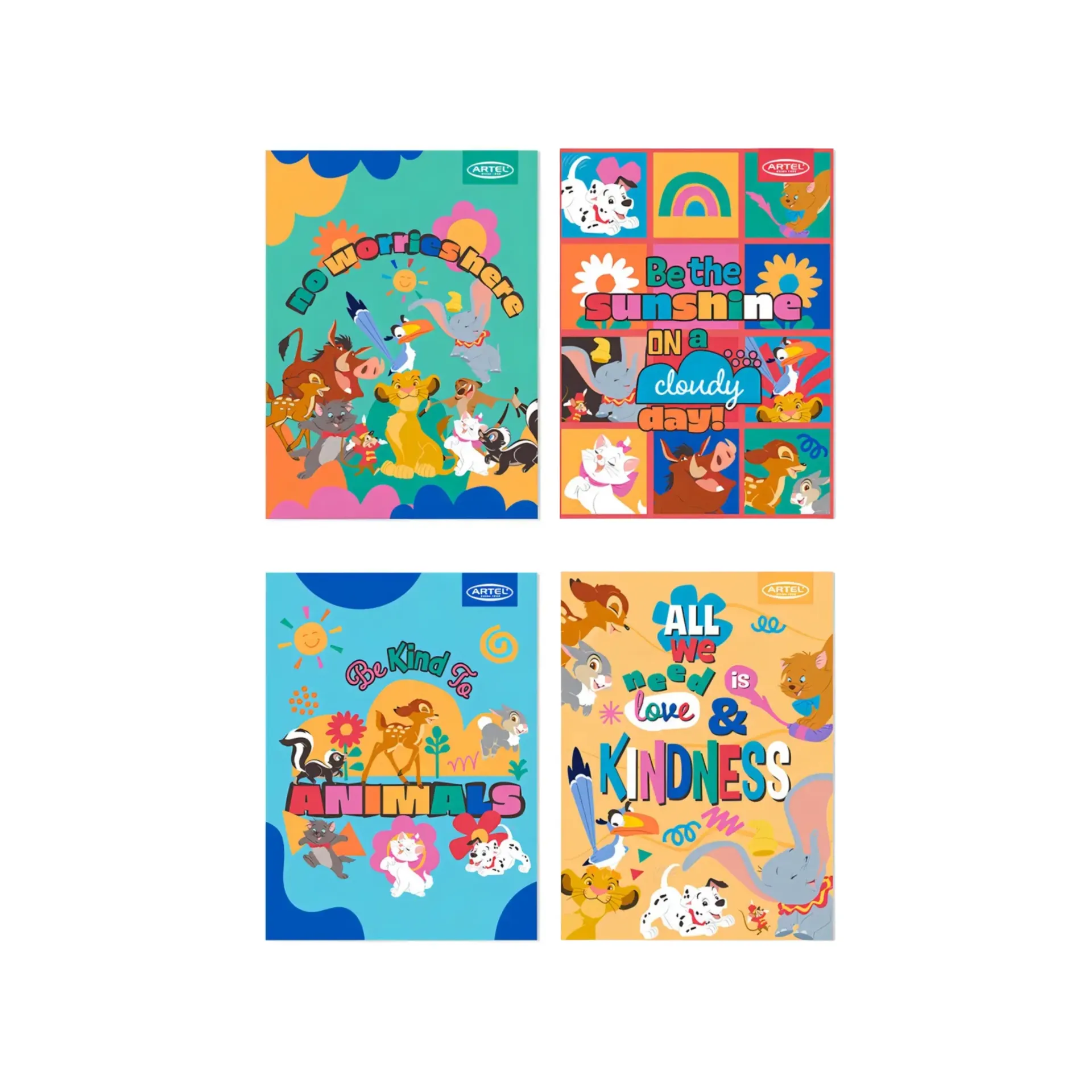 [872-animales] Cuaderno college mat 7mm 100 hjs diseño Disney - Artel (Animales)