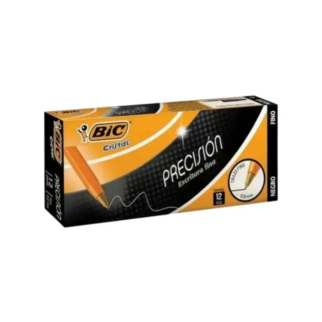 [4039-negro] Caja 600 unidades lápiz pasta 0.8mm punta fina - Bic (negro)