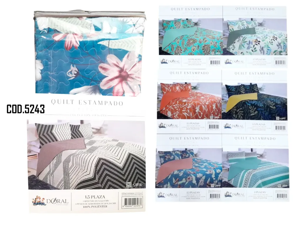 [5243] Cubrecama quilt stitchy 1.5pl estampado - Doral