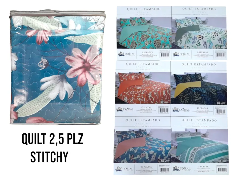 [5244] Cubrecama quilt stitchy 2.5pl estampado - Doral