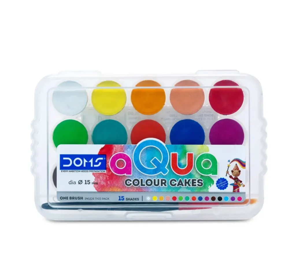 Caja 20 unidades acuarela 15 colores + pincel 15mm - Doms / 7839