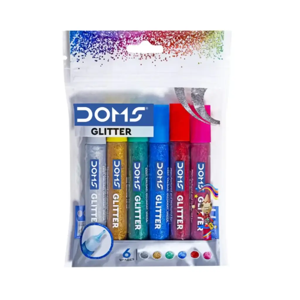 [kit-4967] Caja 10 unidades Escarcha engomada 6 colores 10ml - Doms / 786563