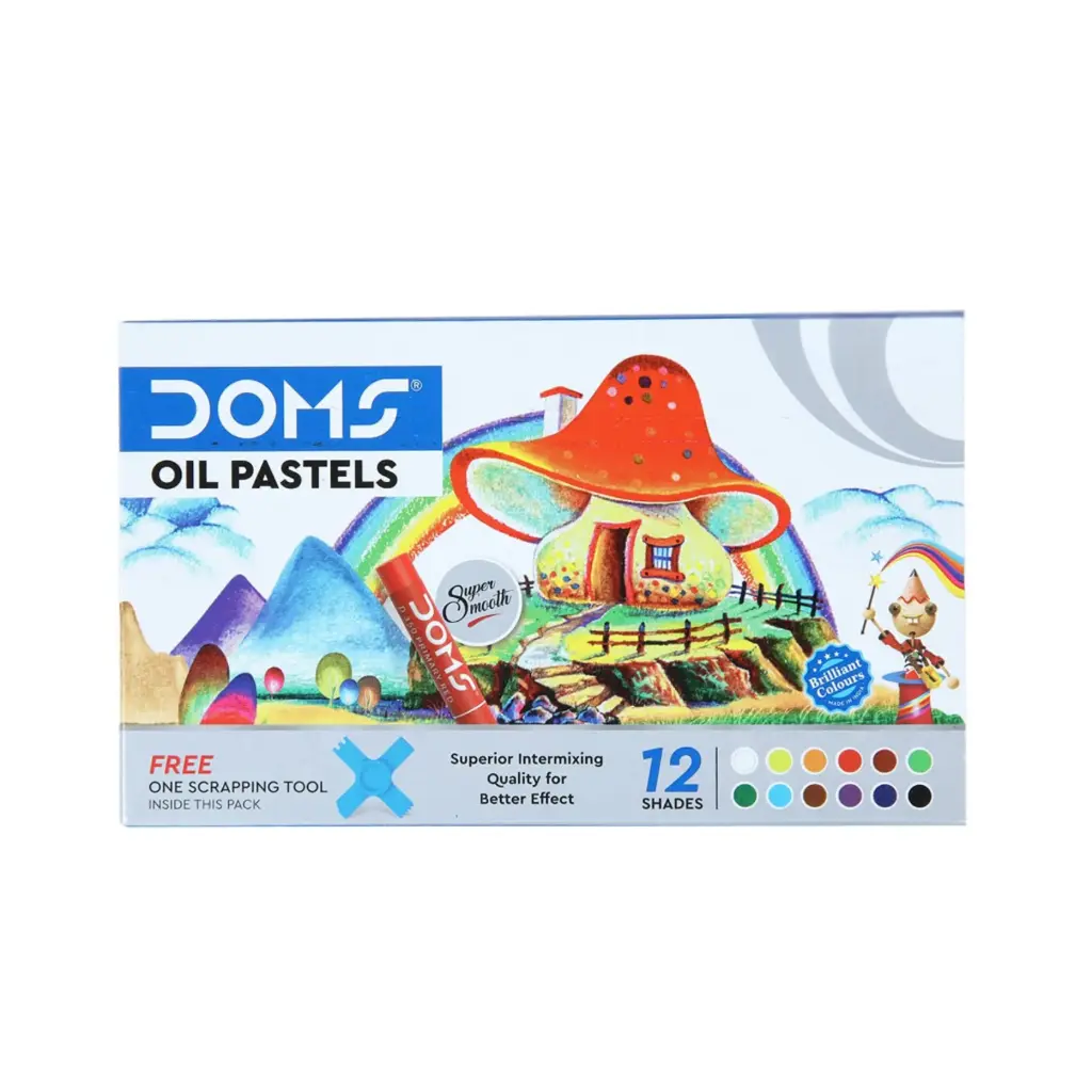 [kit-4966] Caja 10 unidades Lápices cera oil pastels 12 colores + scraping tool - Doms / 279083