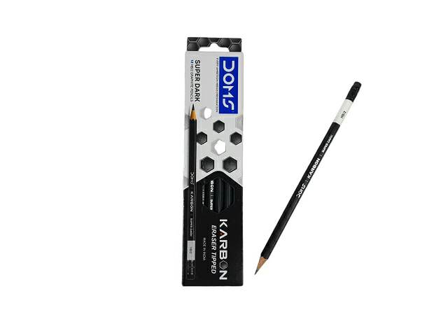[kit-258] Caja 12 unidades Lápiz grafito super dark número 2 HB con goma - Doms / 787447