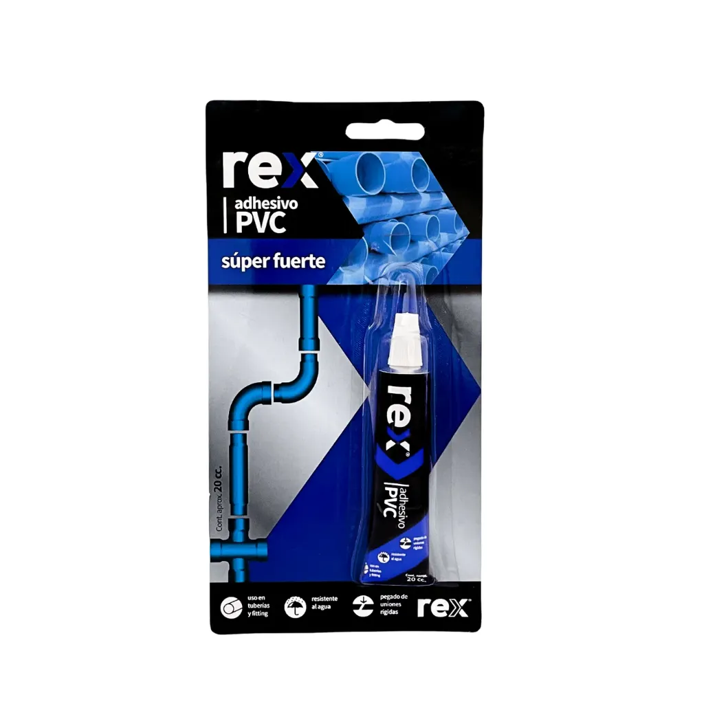 [kit-5214] Caja 36 unidades Adhesivo PVC súper fuerte 20cc - Rex / 30325