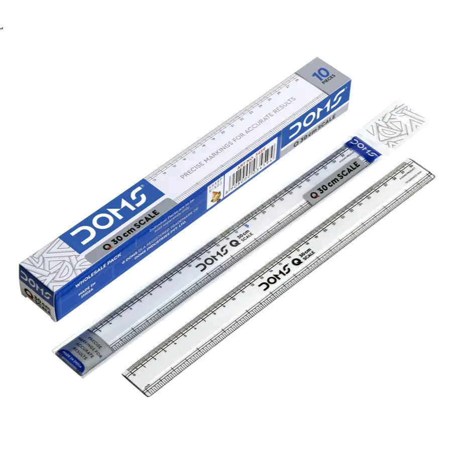 [kit-652] Caja 10 unidades Regla plástica gruesa 30cm - Doms / 34631