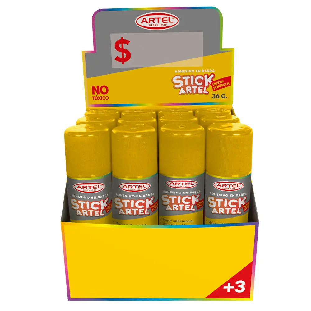 [kit-1001] Caja 12 unidades Adhesivo en barra 36gr - Artel