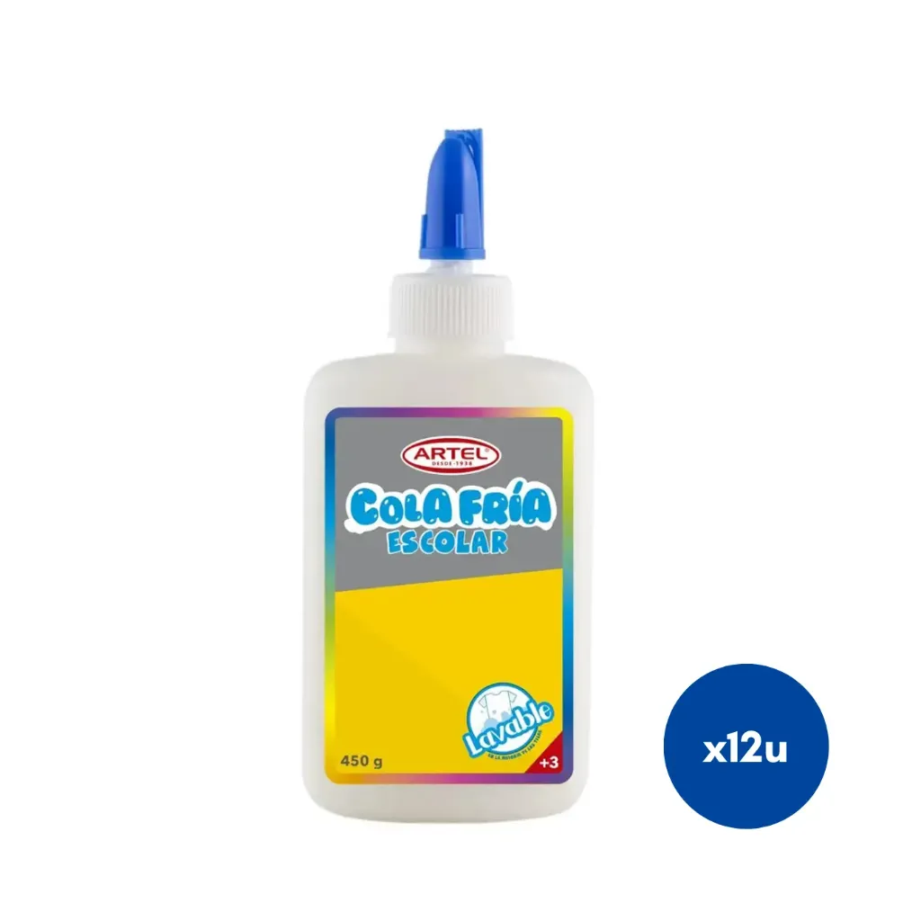 [kit-2691] Caja 12 unidades Cola fría 450g uso escolar - Artel