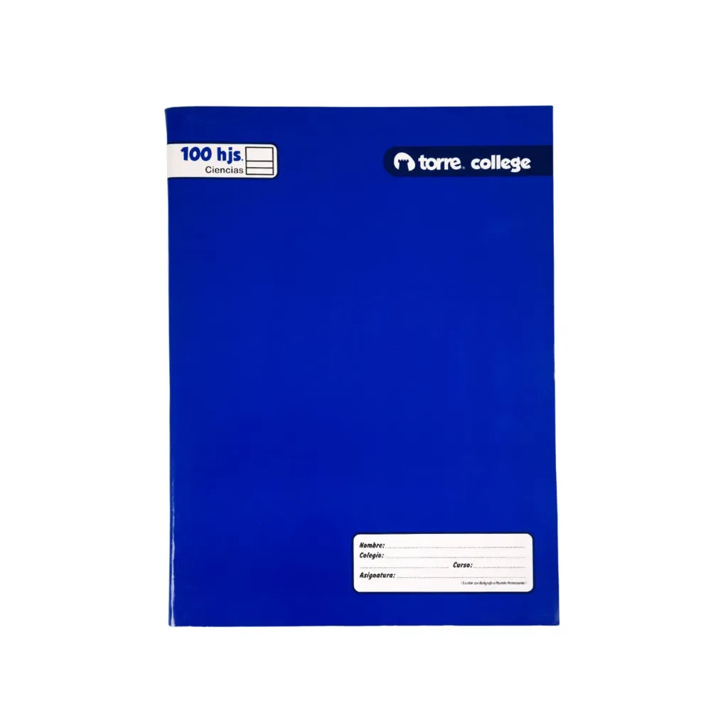 [kit-4825] Pack 10 unidades Cuaderno college liso ciencias 100 hojas - Torre / 26242