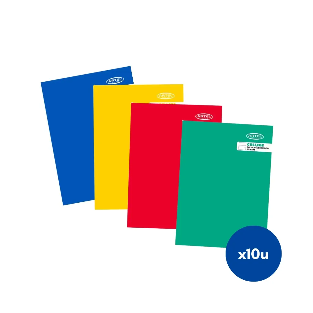 [kit-1864-caligrafia horizontal] Pack 10 unidades Cuaderno caligrafía - Artel / 2012.1588 - 1400 (caligrafía horizontal)