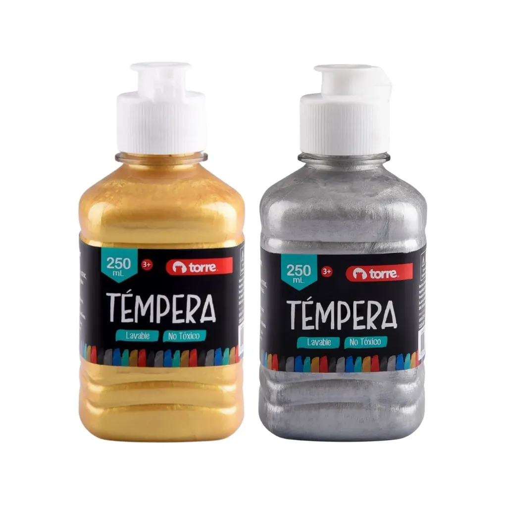 [kit-400] Caja 6 unidades Témpera metálica 250ml - Torre / 30619-20