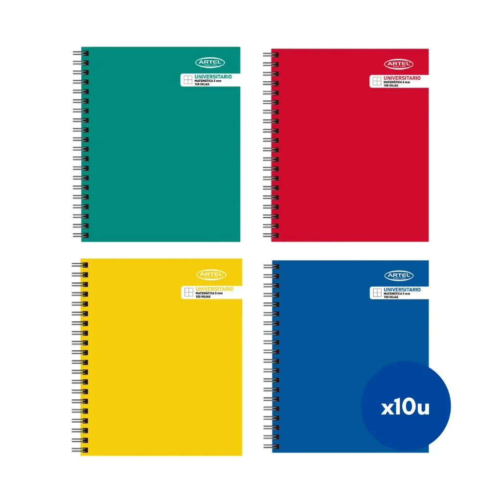 [kit-861] Pack 10 unidades Cuaderno universitario croquis 100 hojas - Artel