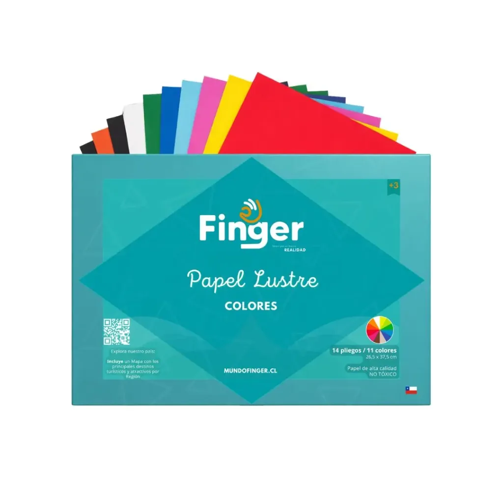 [kit-4991] Pack 25 unidades Carpeta papel lustre grande - Finger / AASH0106