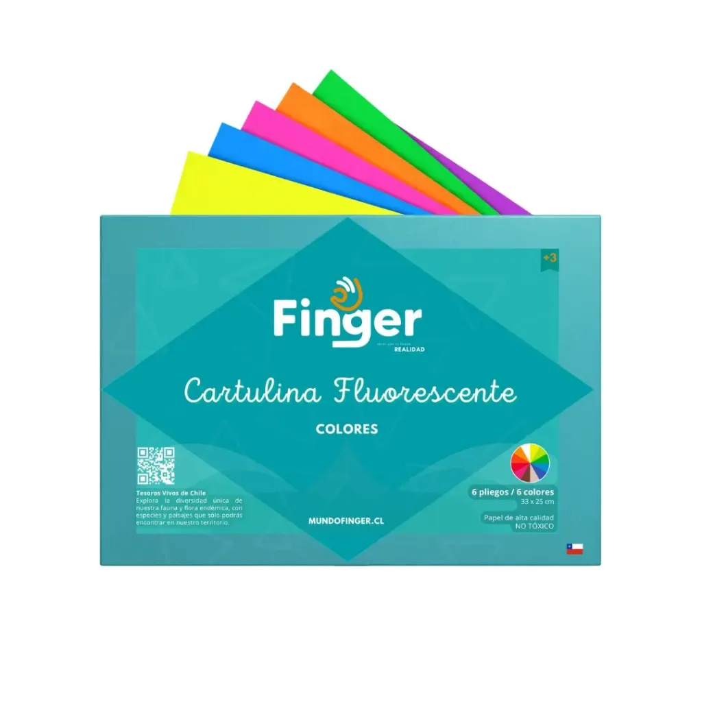 Pack 25 unidades carpeta cartulina fluorescente - Finger / AASH0109