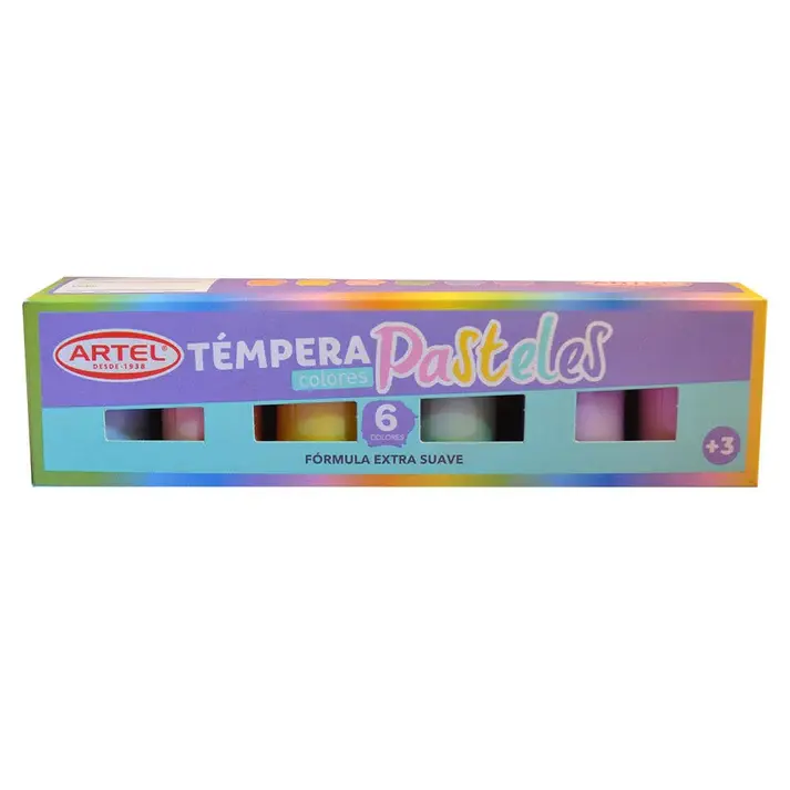 [kit-4442] Caja 24 unidades Témpera 6 colores pastel - Artel