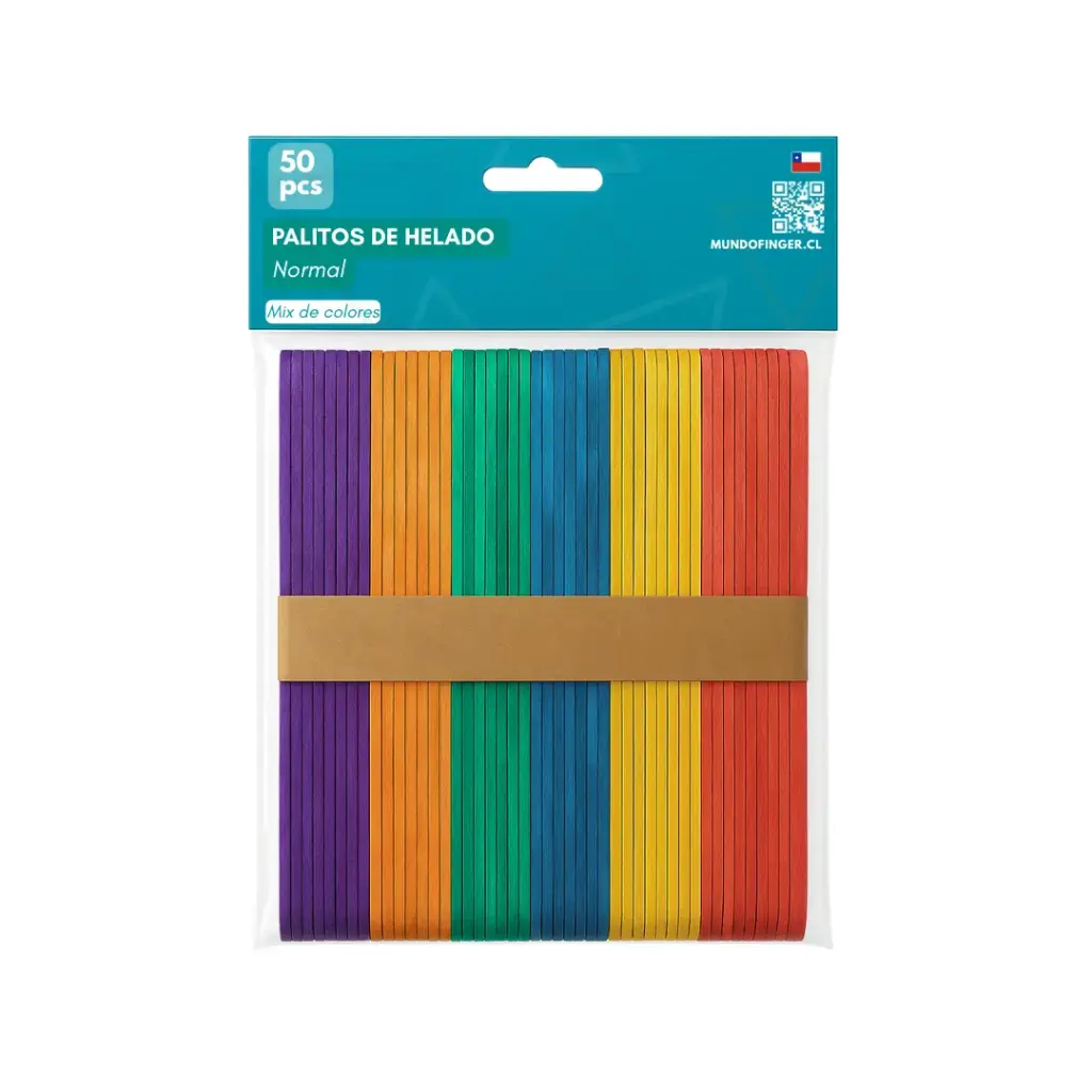 [kit-328] Caja 100 unidades Set 50 palos de helado colores - Finger / AA3179