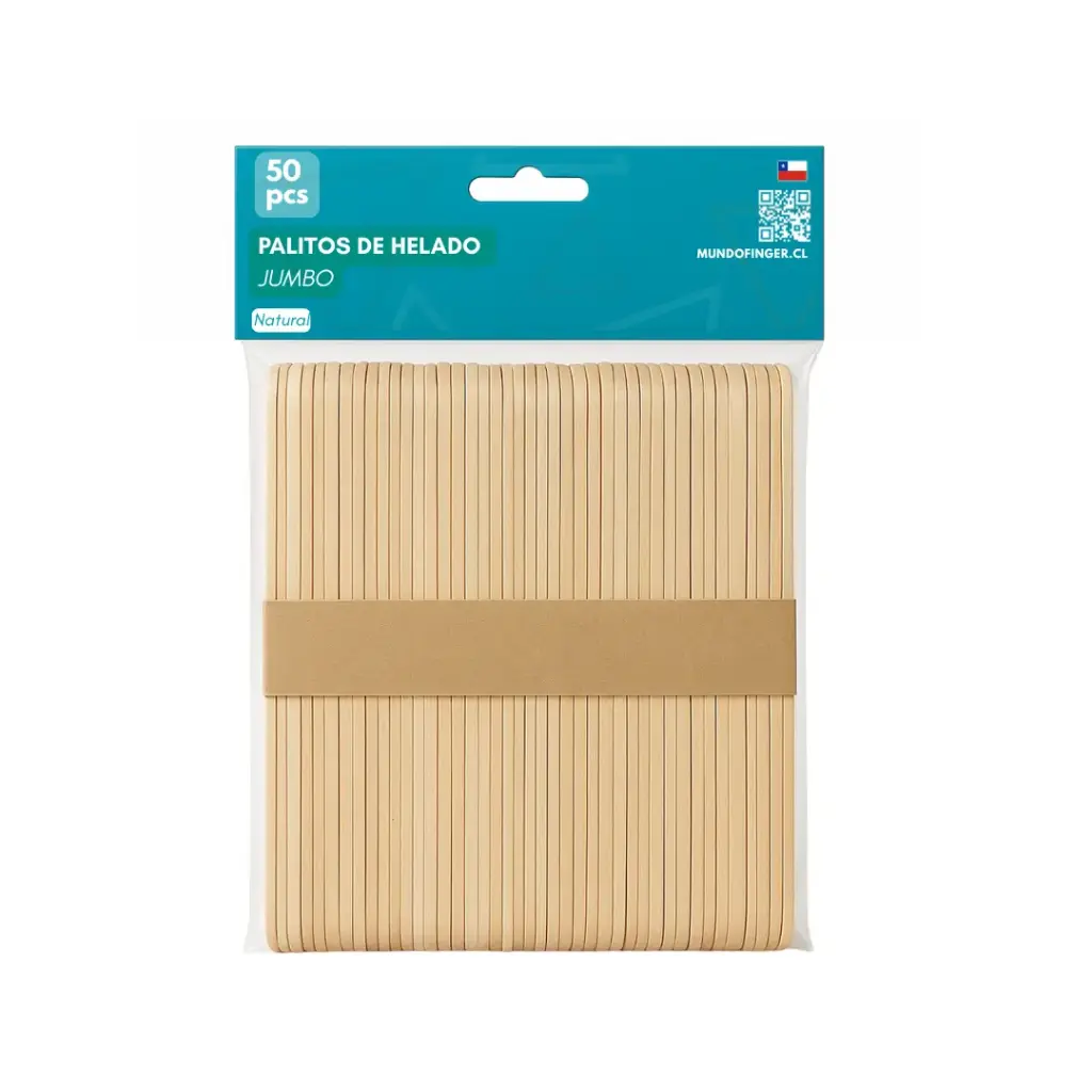 Caja 100 unidades set 50 palos de helado natural jumbo - Finger / AA3177