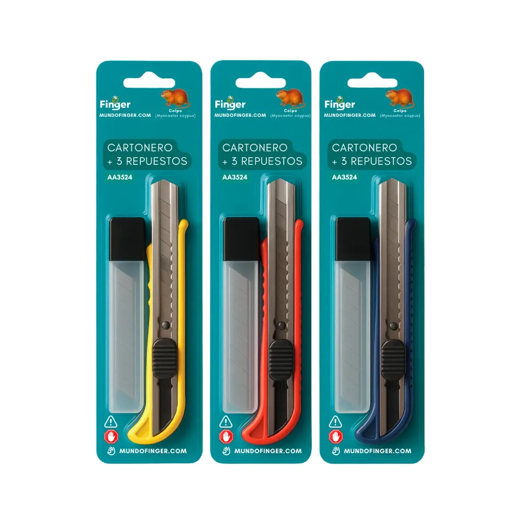 [kit-166] Caja 12 unidades Cartonero metálico con repuesto - Finger / AA3524