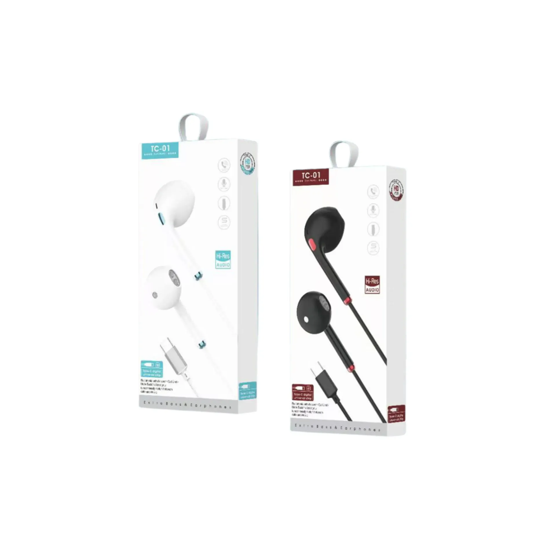 Caja 10 unidades audífono in ear c/micrófono tipo c -  Finger / 152459