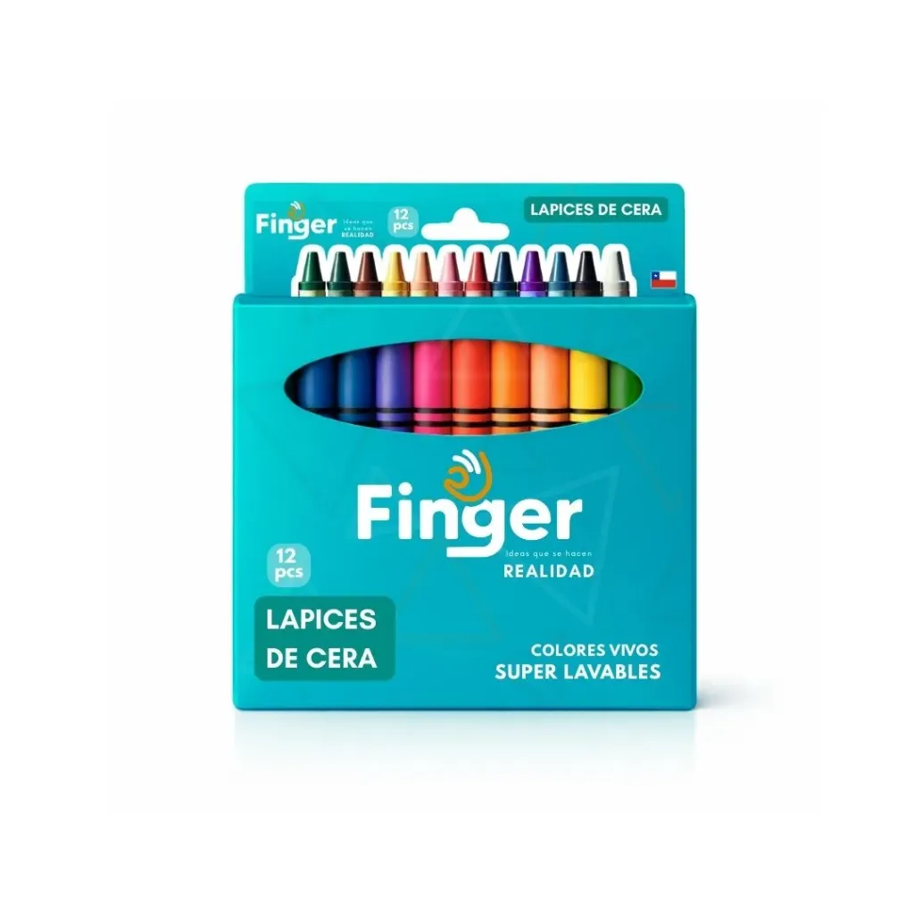 Caja 100 unidades lápices de cera 12 unidades - Finger / AA6143