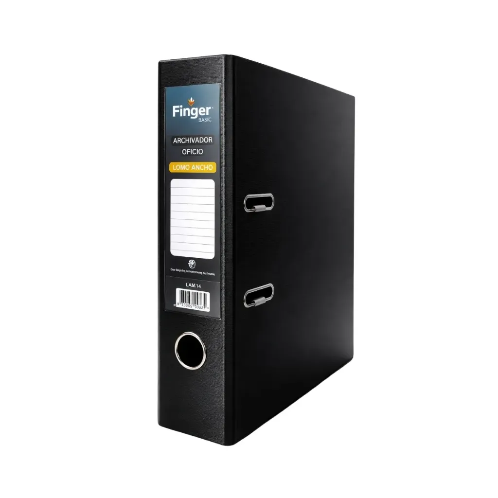 [kit-1007] Pack 10 unidades Archivador oficio lomo ancho negro - Finger